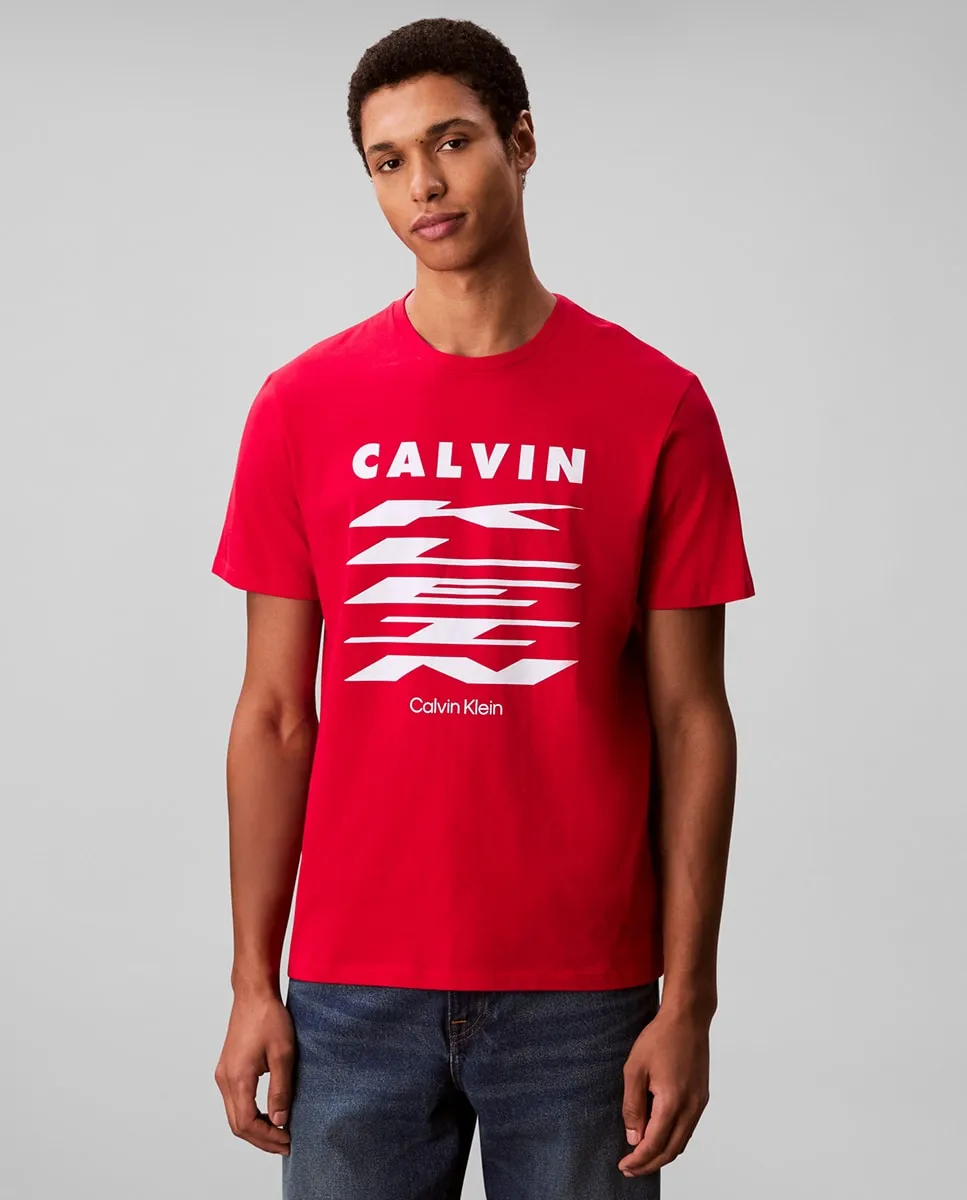 

Футболка мужская с графикой Calvin Klein Jeans, красный