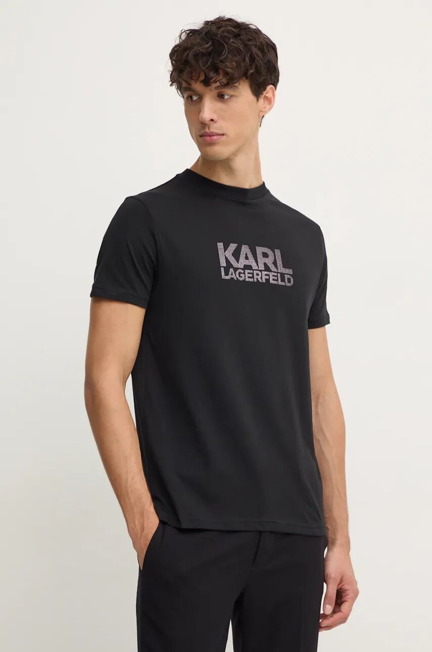 

Хлопковая футболка Karl Lagerfeld, черный