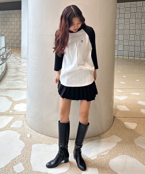 

Футболка-реглан с рукавами 3/4 Nora Lily, белый/черный