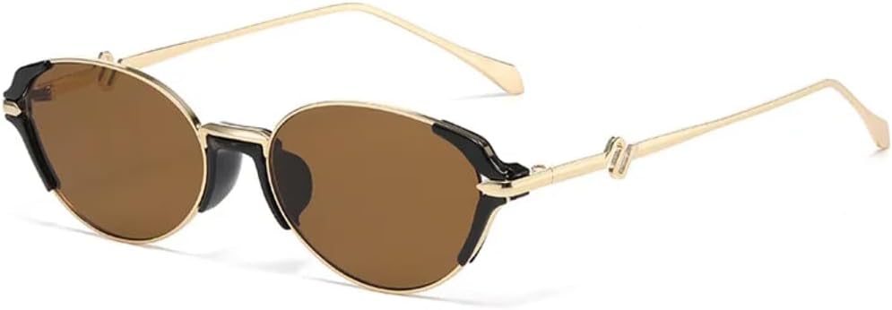 

Солнцезащитные очки с узким оправом и зеркальной поверхностью, овальной формы, в винтажном и современном стиле, для путешествий и фотосъемки, для женщин и мужчин TVTBBVV, Brown