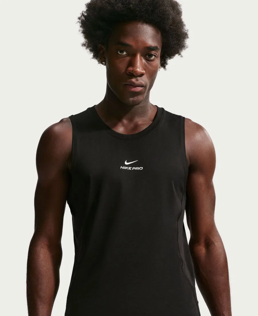 Тренировочная майка Pro Men's Dri-FIT Nike, черный/белый — фото 3