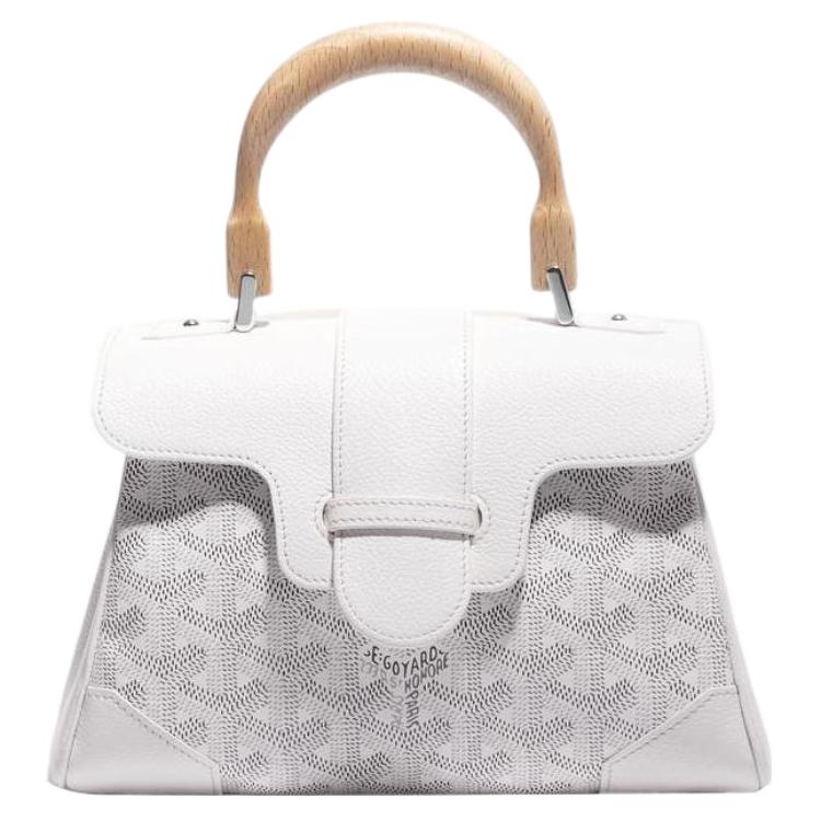 

Женская мини-сумочка из букового дерева с отделкой из телячьей кожи, разноцветная Goyard, белый