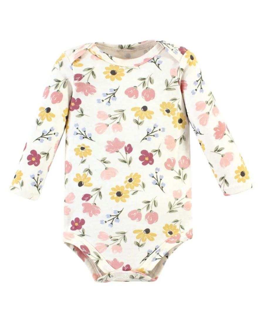 Комплект из 3 хлопковых боди с длинными рукавами Hudson Baby, Soft Painted Floral — фото 4