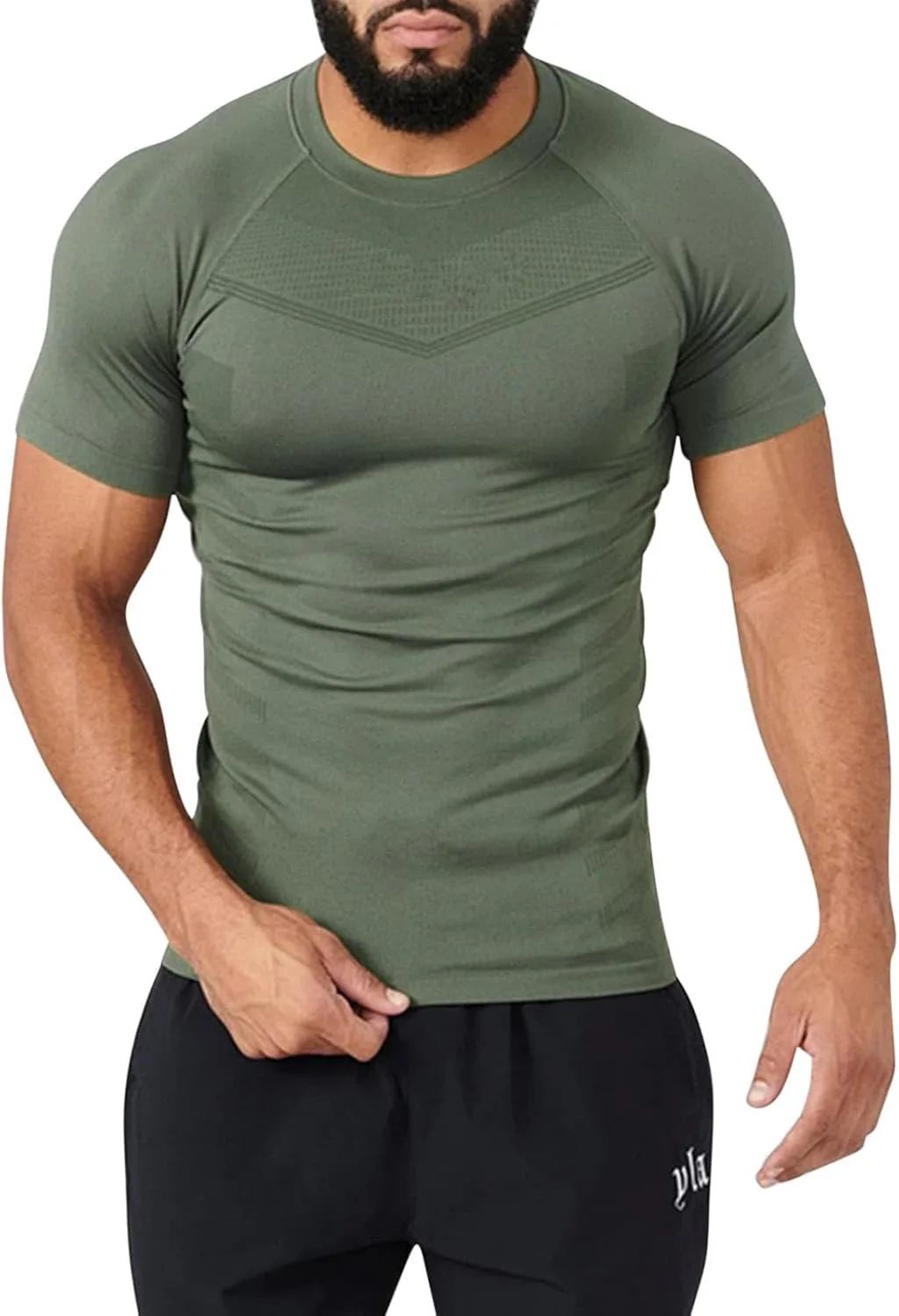 

Мужская футболка с круглым вырезом Moisture Wicking для бега и тренировок QUNPIU