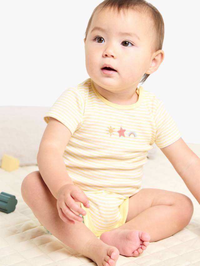 

Детские хлопчатобумажные боди с коротким рукавом Mini Cuddles, желтый