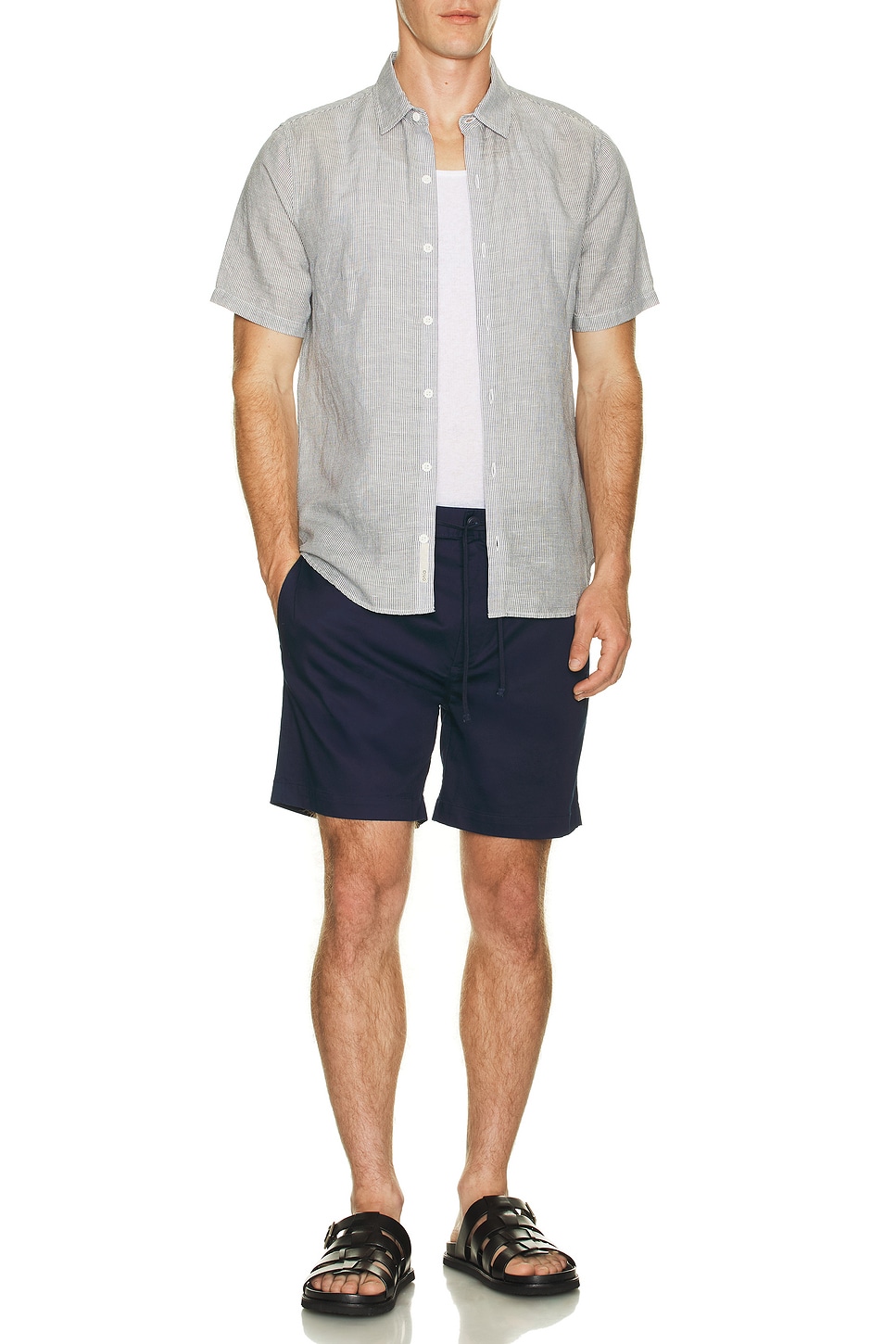 

Jack Air Linen Рубашка Onia, Deep Navy & White