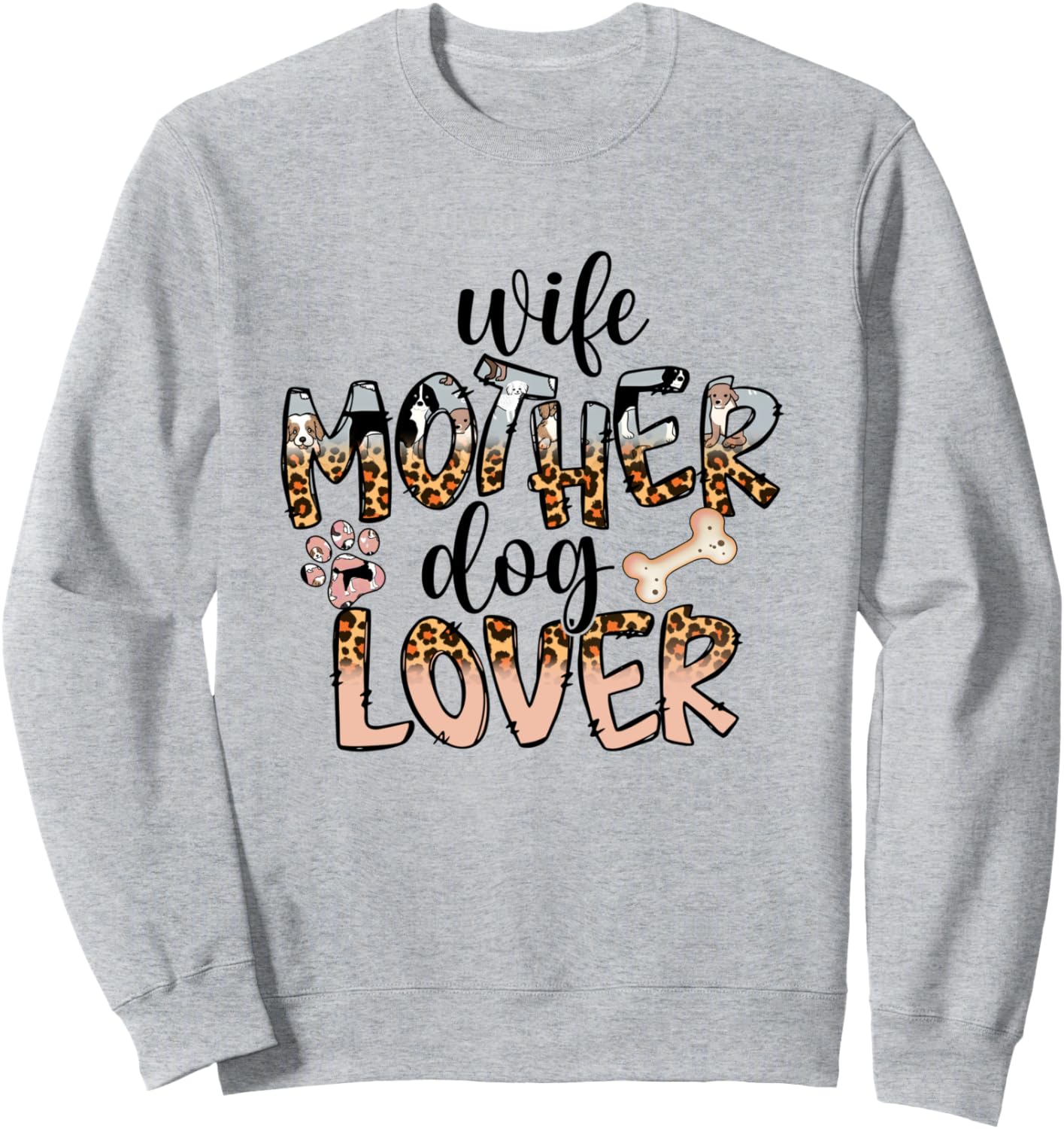 

Толстовка с леопардовым принтом для мамы собаки, ко Дню матери, для жены, мамы и любительницы животных Dog Mom Mother'S Day Pet Lover Mama Puppy Owner, серый