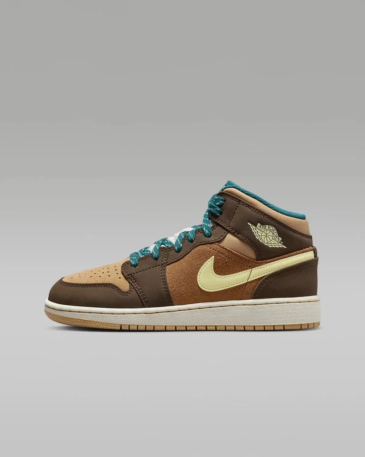 Детские кроссовки Nike Air Jordan Mid DZ6335, коричневые, в стиле Lifestyle HTAT239 — фото 2