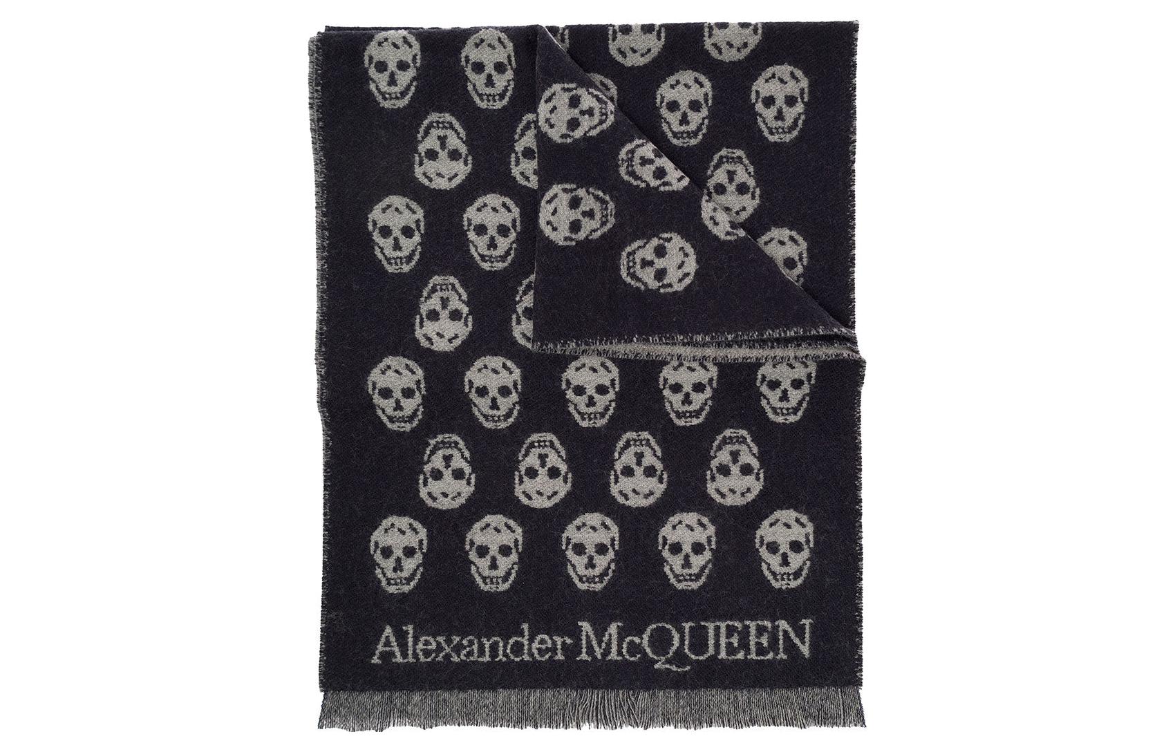 

Alexander McQueen Шарф с принтом черепа, Marine Blue