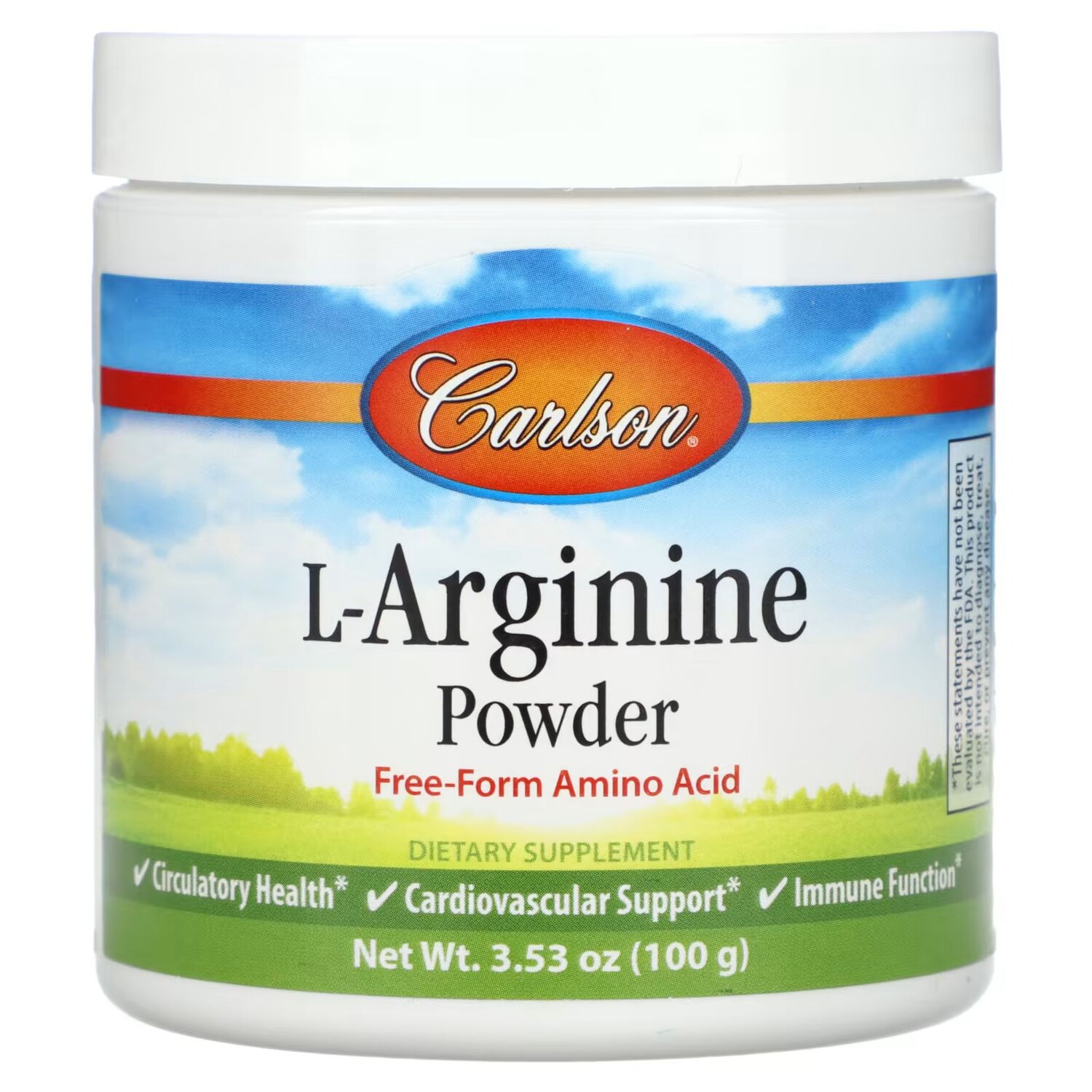 

Порошок L-аргинина, 3,53 унции (100 г) Carlson