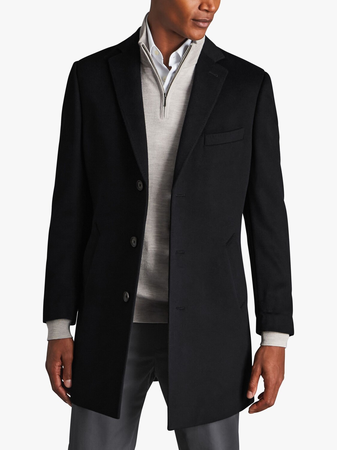 

Charles Tyrwhitt пальто из мериносовой шерсти, черный