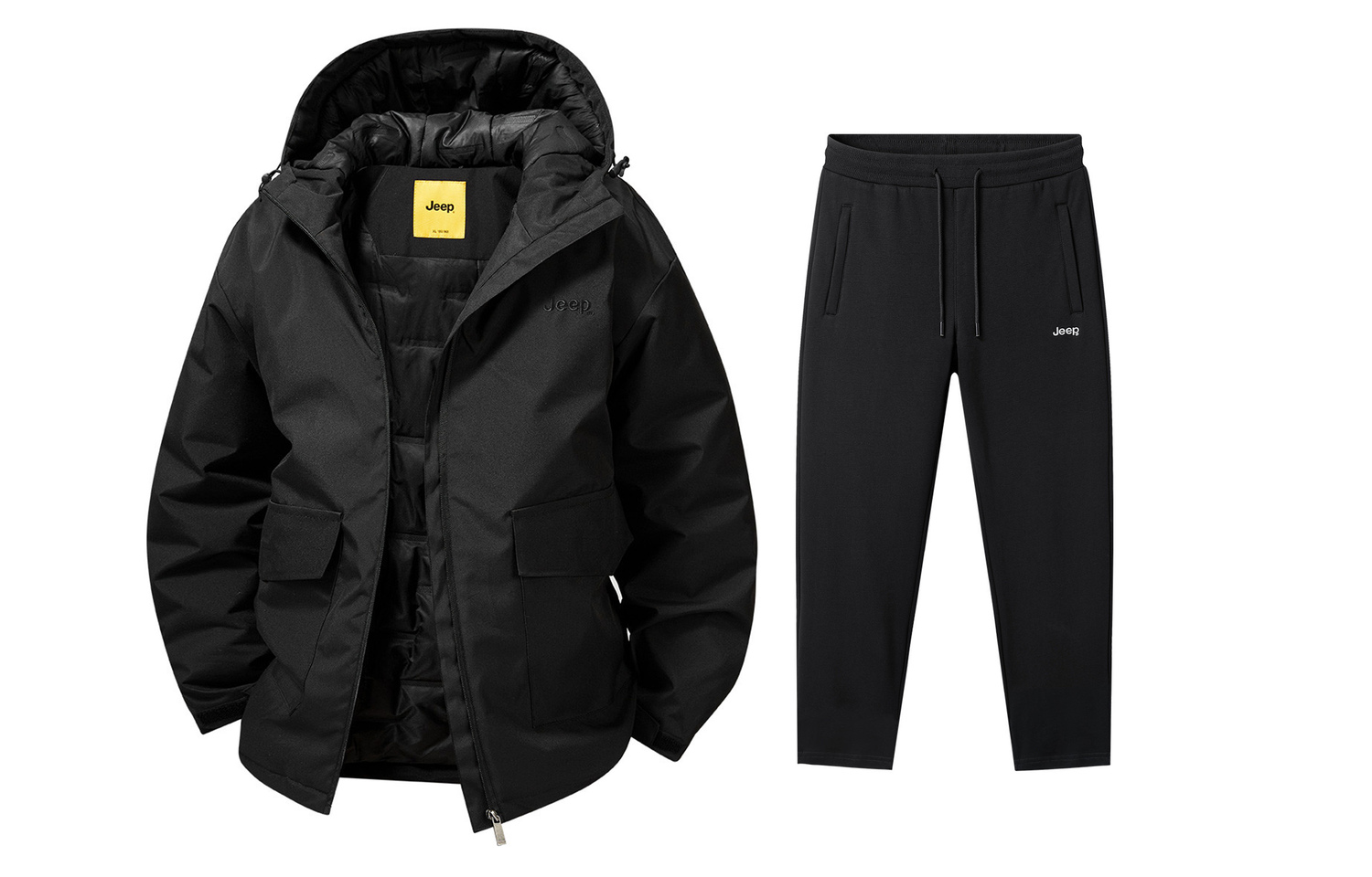 

Толстовка Casual Sportswear утепленная с флисовой подкладкой Jeep, черный+черный fleece-lined casual pants