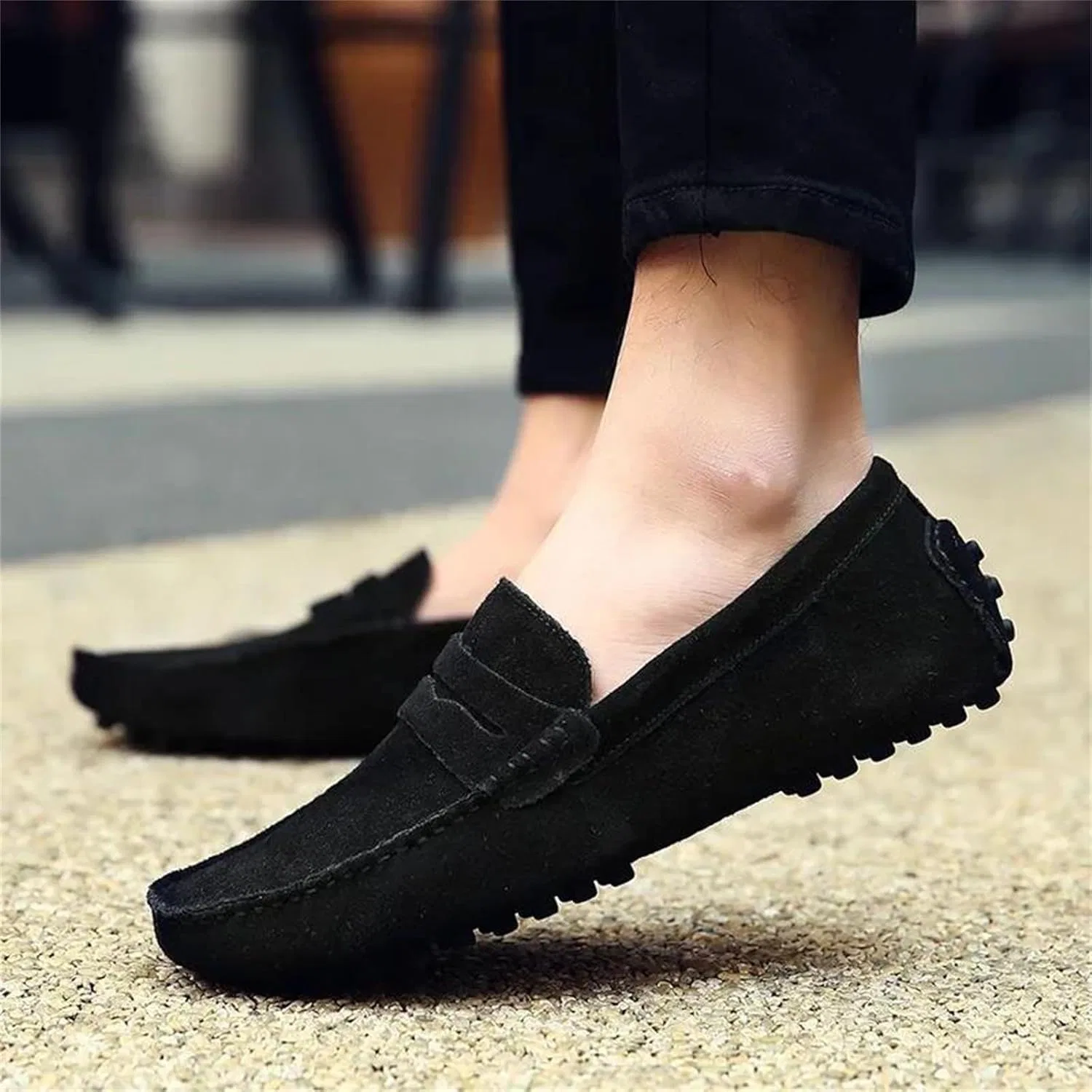 Мужские повседневные туфли без бренда, модель Non Slip Flats Slip On, винный — фото 3