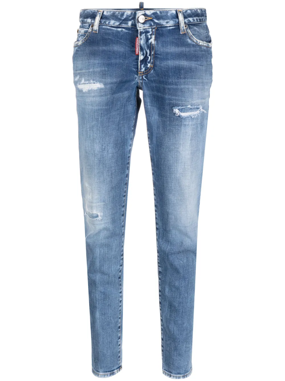 

Укороченные джинсы с эффектом потертости DSQUARED2, синий