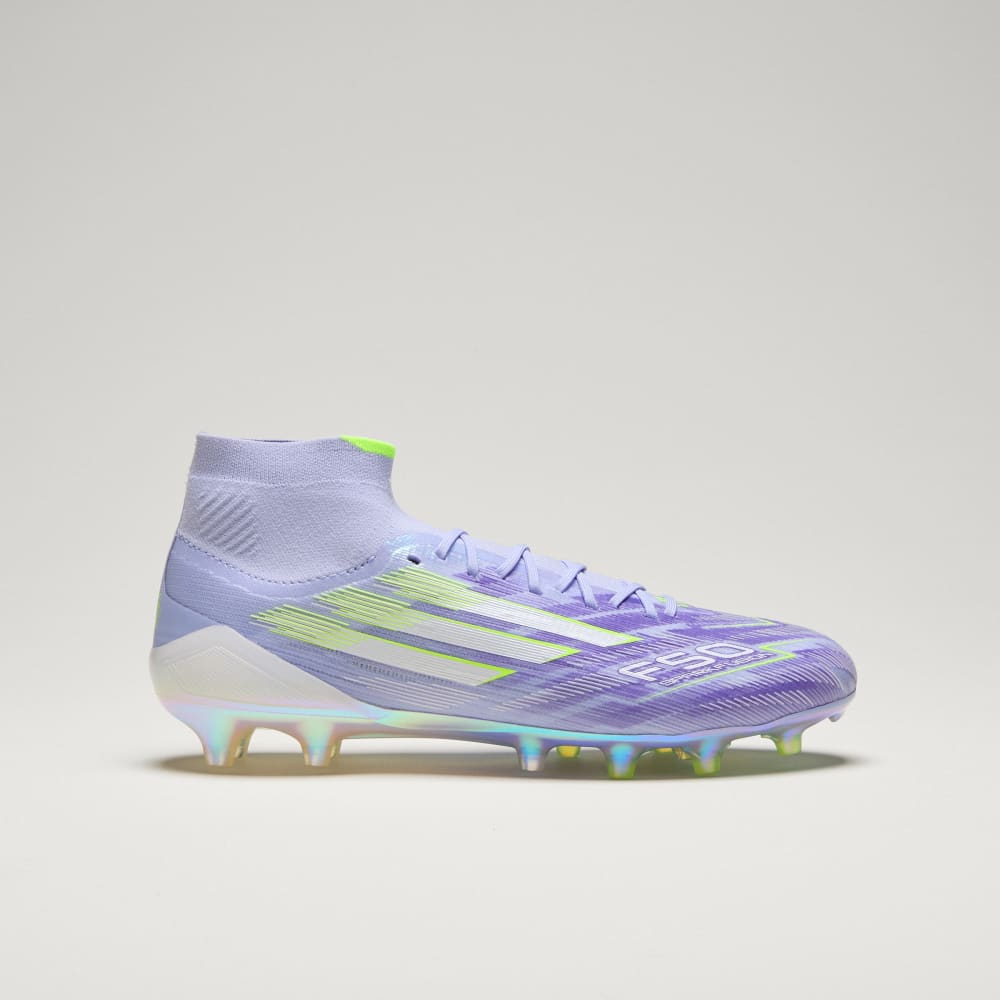 Бутсы Adidas F50 Sparkfusion Elite Mid Firm Ground/Artificial Grass Cleats, цвет Violet Tone/Lucid Lemon/Purple Rush — фото 3