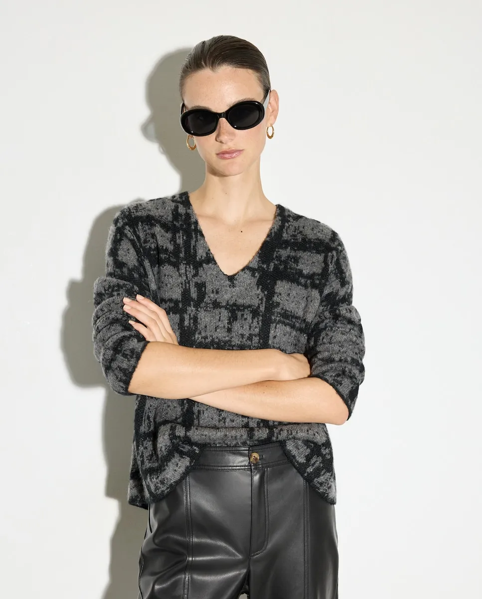 

Женский акриловый джемпер с принтом Woman El Corte Inglés, черный