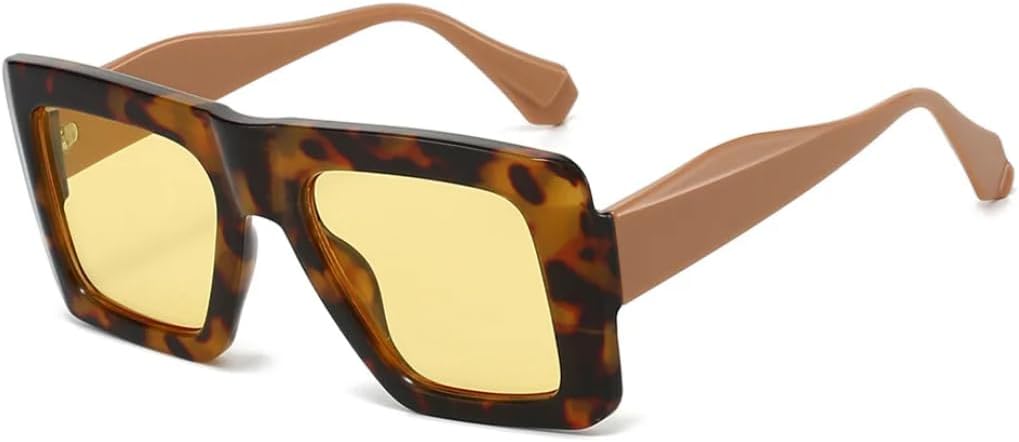 

Солнцезащитные очки для мужчин и женщин - защита UV400 - большая оправа с градиентными линзами леопардового принта для занятий спортом на открытом воздухе и вождения DSVIGF, Hawksbill Yellow