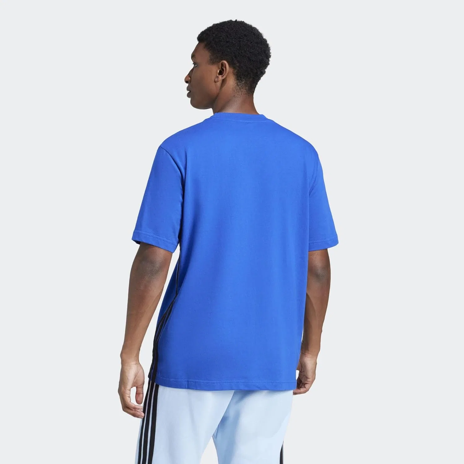 Футболка с тремя полосками adidas, цвет Team Royal Blue/Black — фото 4