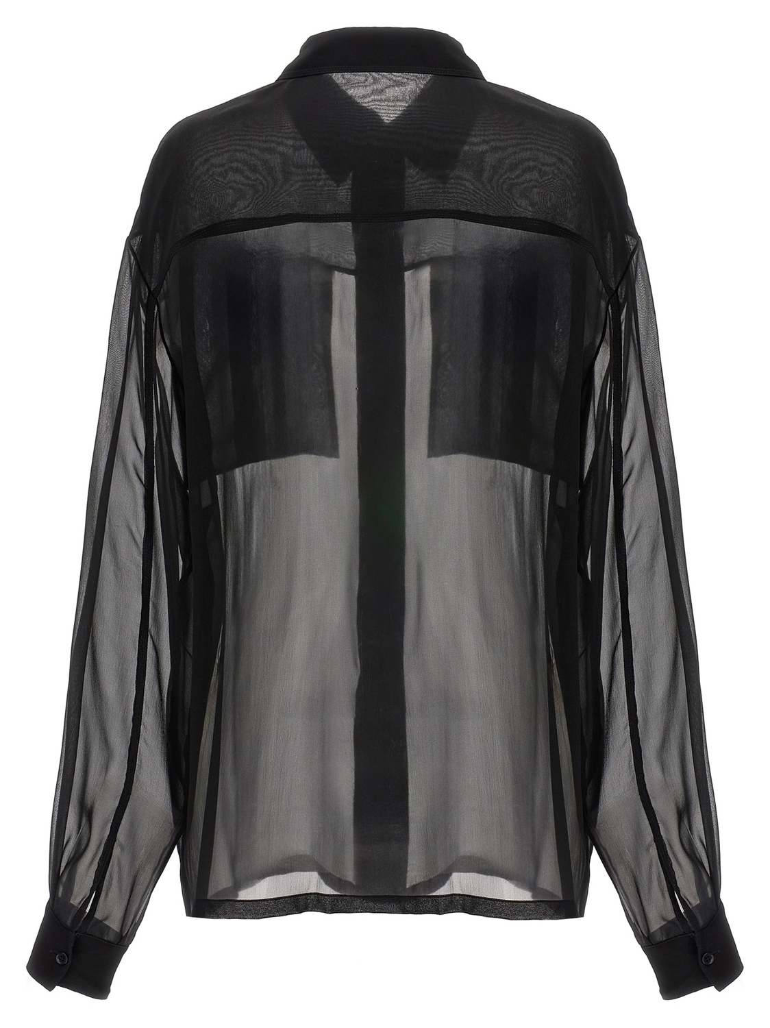 Рубашка из шелкового муслина SAINT LAURENT, черный — фото 2