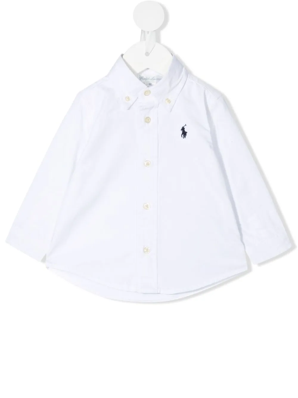 

Рубашка с вышитым логотипом POLO RALPH LAUREN KIDS, белый