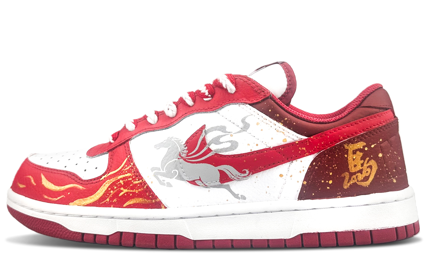 

Nike Кроссовки для скейтбординга мужские Big Abrasion Resistant Breathable Low top красные белые