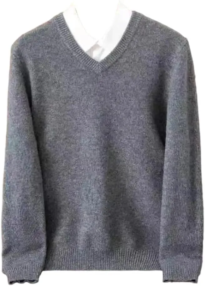 

Мужской свитер из кашемира V-образным вырезом Dninmim