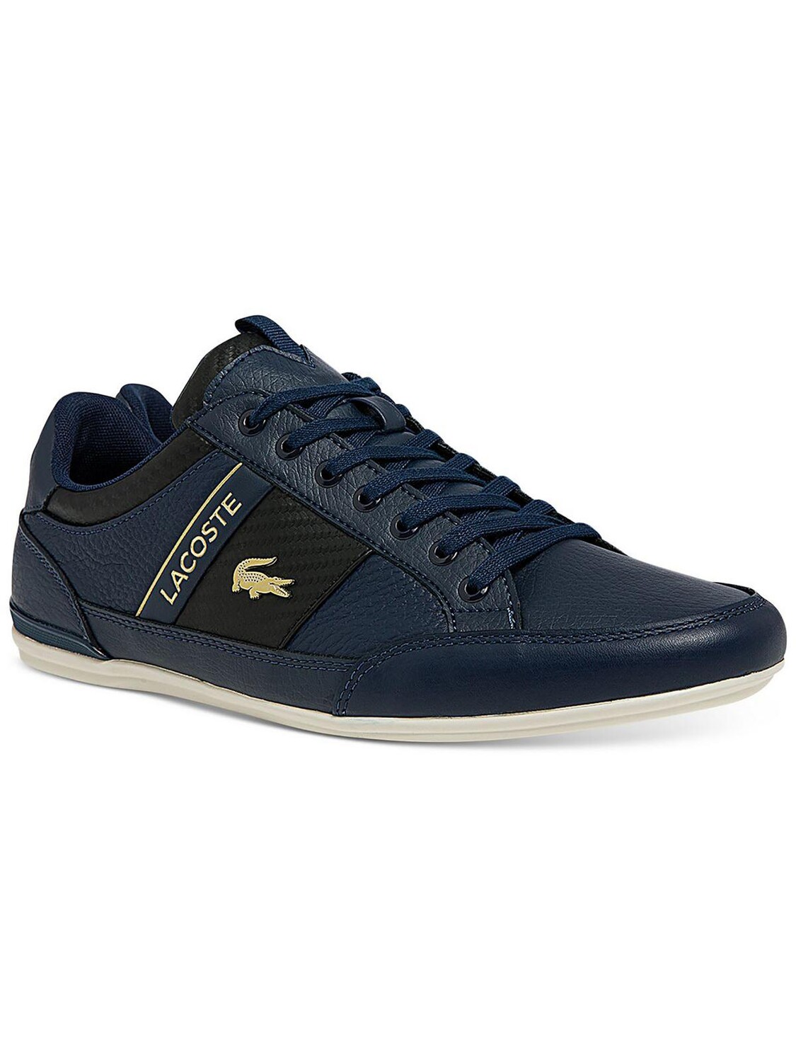 

Мужская кожаная повседневная обувь с низким верхом Lacoste, цвет Navy/Black