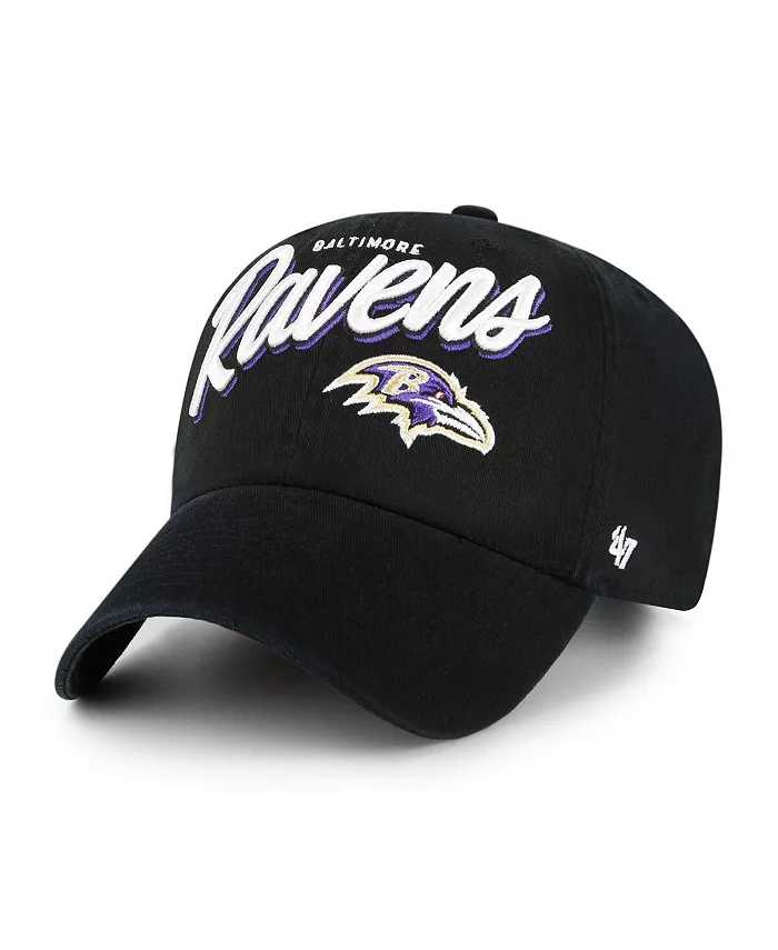 

Женская черная регулируемая кепка Baltimore Ravens Ariana Clean Up '47 Brand
