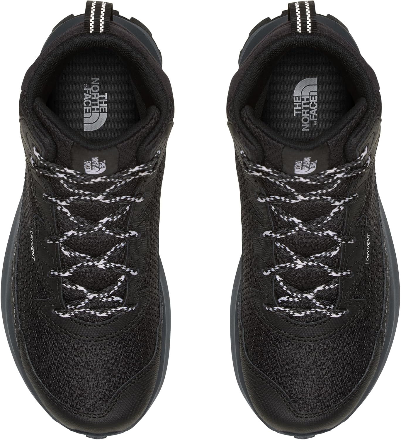 Водонепроницаемые детские кроссовки THE NORTH FACE Fastpack Hiker Mid, Мидсоль Rockered EVA, резиновая подошва с хорошим сцеплением, черный — фото 2