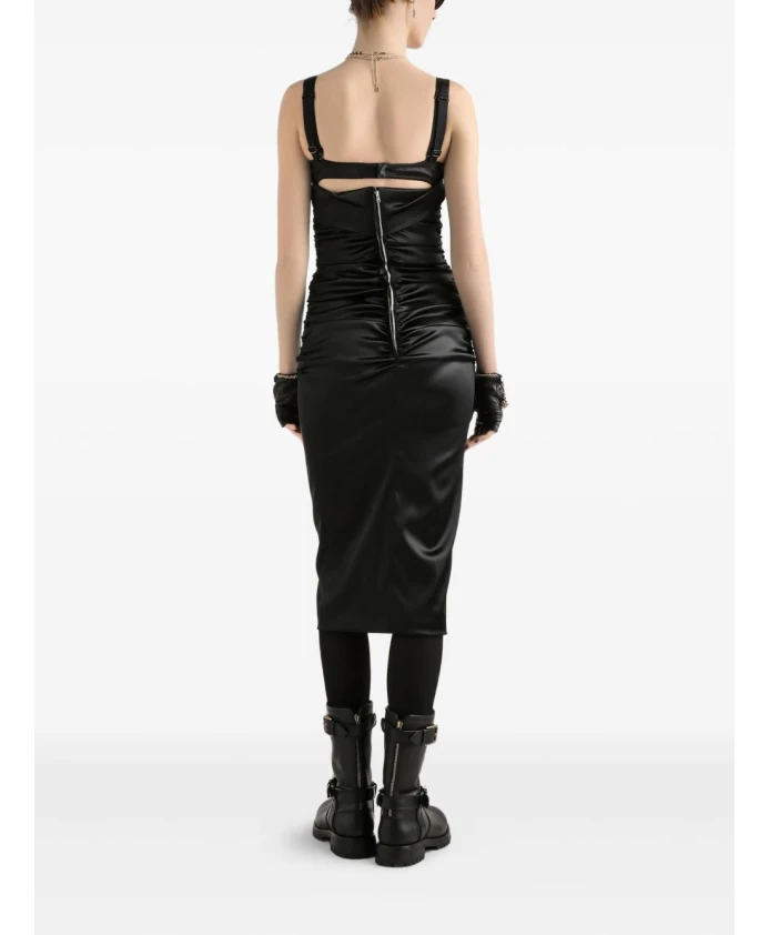 Платье Dolce & Gabbana Draped Midi, черный — фото 3