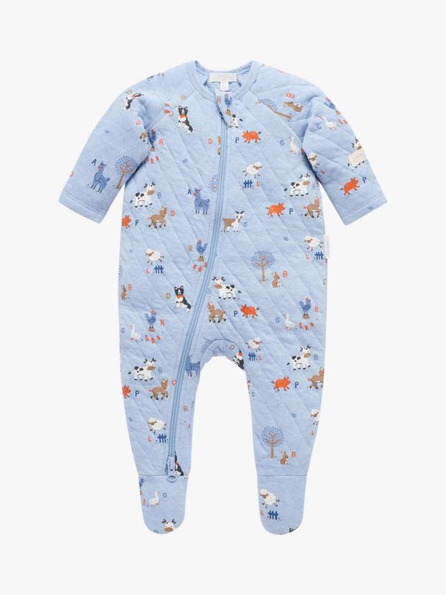 

Детский стеганый комбинезон из хлопковой смеси Purebaby, Farm Alphabet Print