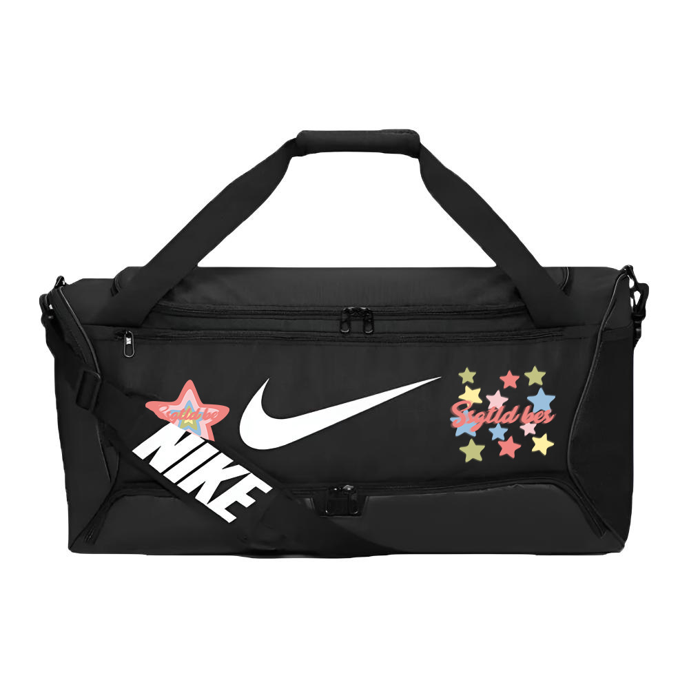 

Nike Чёрная дорожная сумка с белым принтом унисекс, Polka Dot Stars