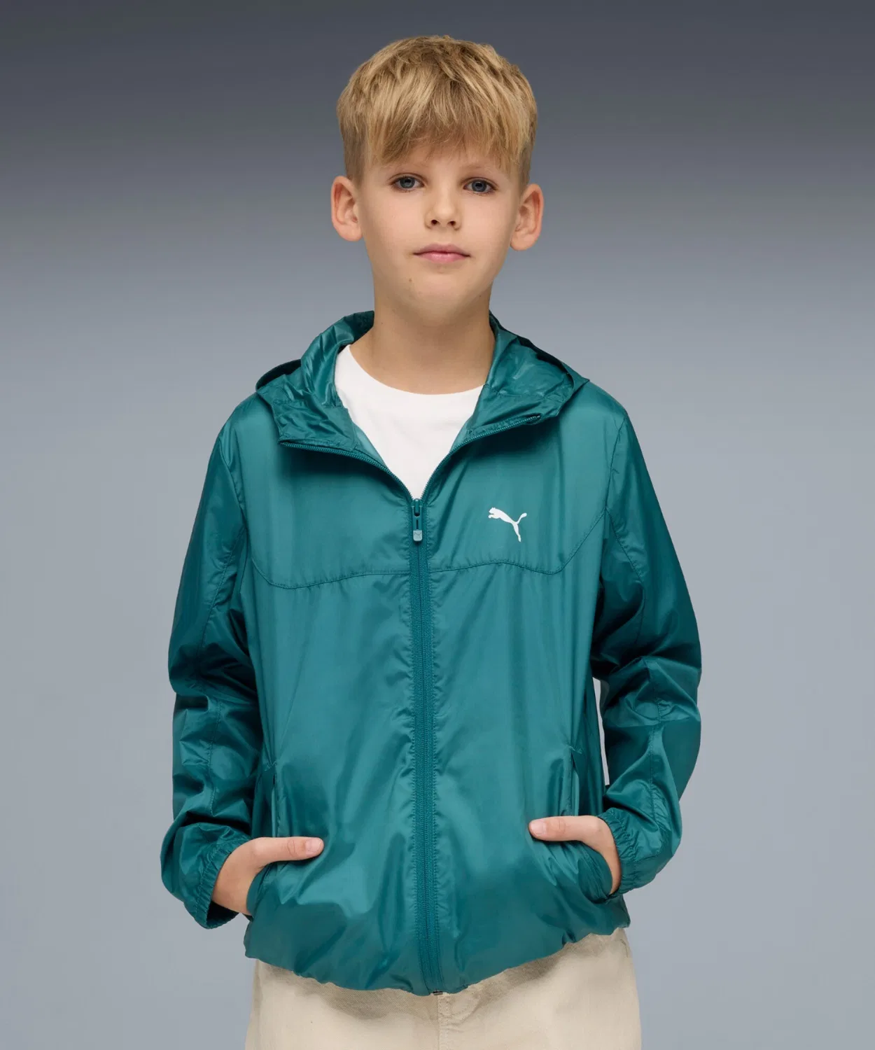 Ветровка детская PUMA ESS Regular Windbreaker, полиэстер, зелёный