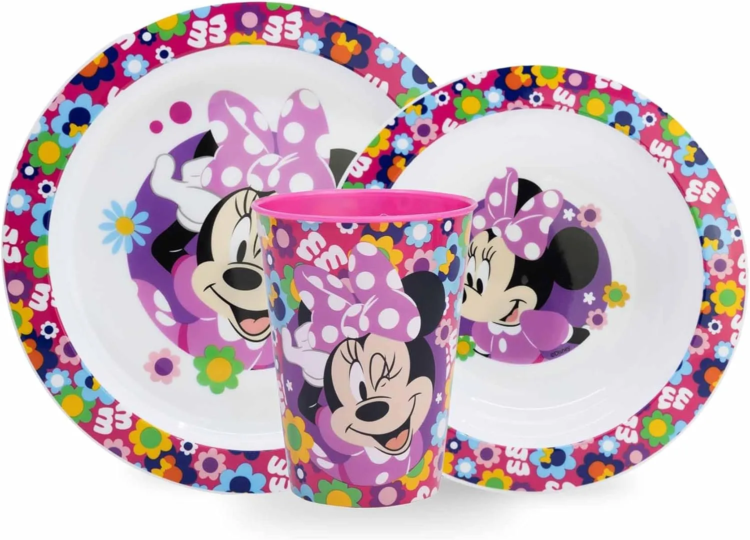 Детский набор посуды Minnie Mouse, тарелка, миска для каши, чашка для питья 260 мл Sorrisini