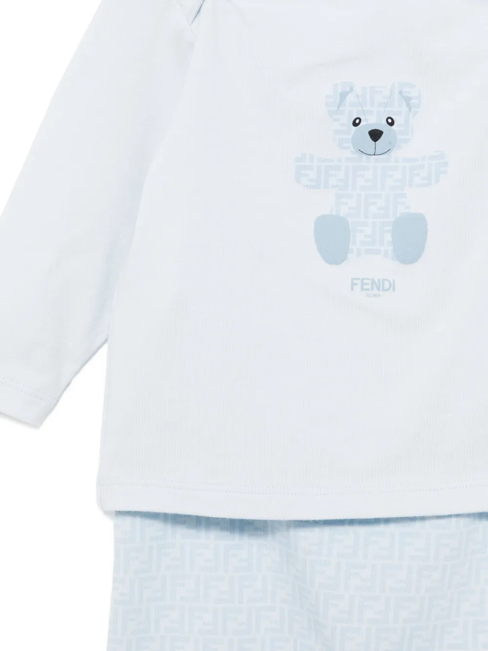 Комплект для новорожденного с логотипом FENDI KIDS, синий — фото 2