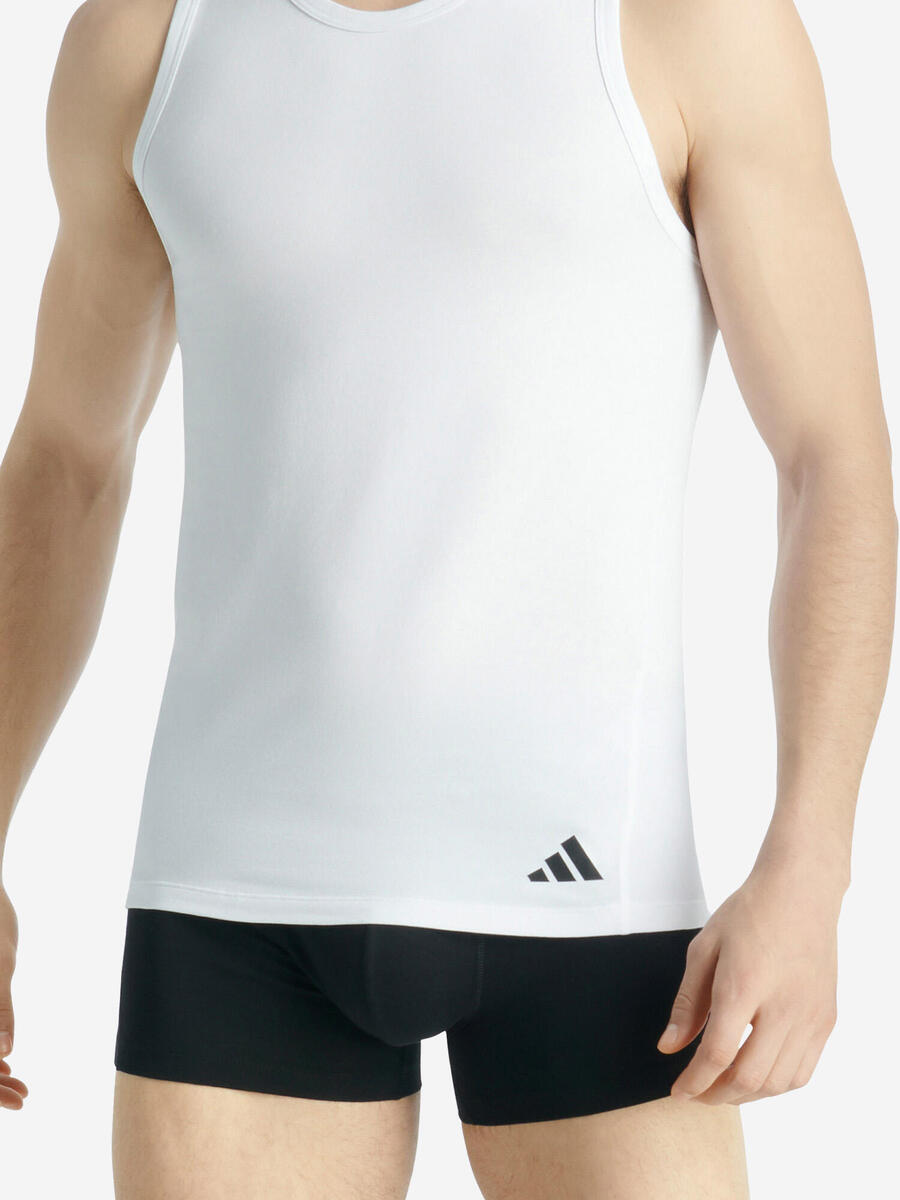 ADIDAS Мужская дышащая тренировочная майка Active Flex Cotton Ergonomic белого цвета — фото 4