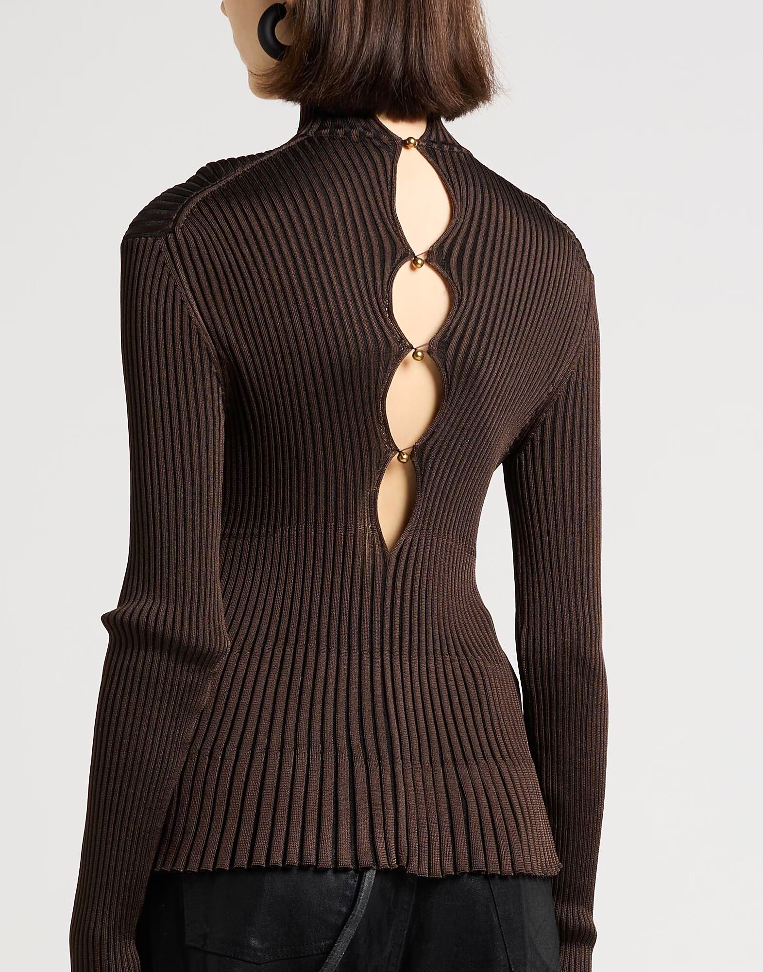Водолазка Bottega Veneta, темно-коричневый — фото 4
