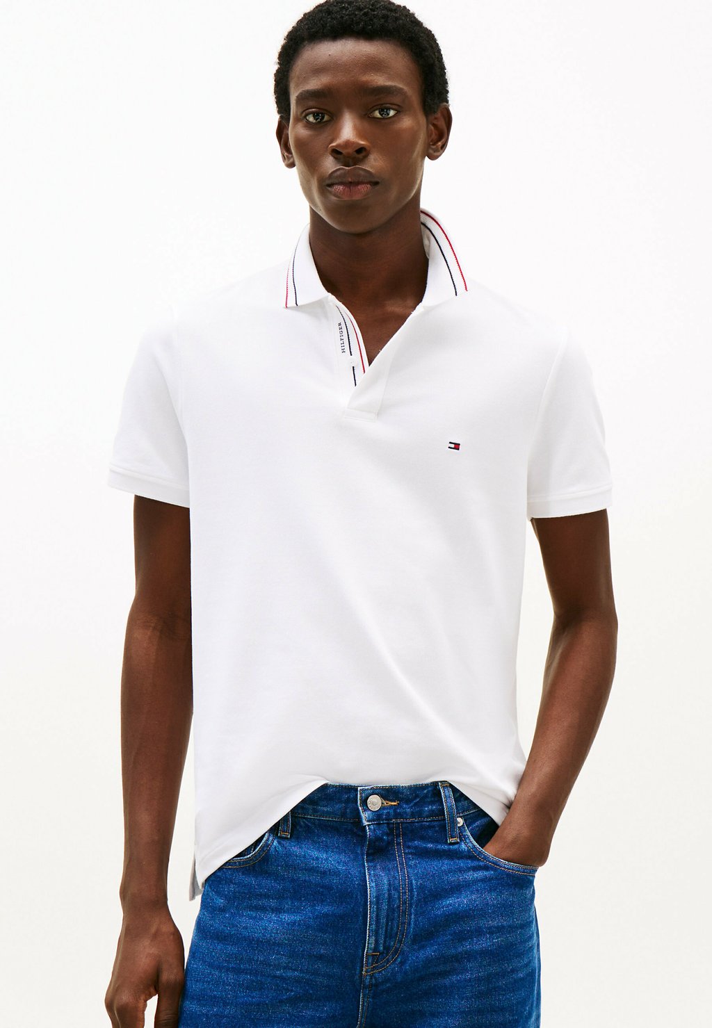 

Поло REGULAR FIT TIPPED COLLAR Tommy Hilfiger, белый