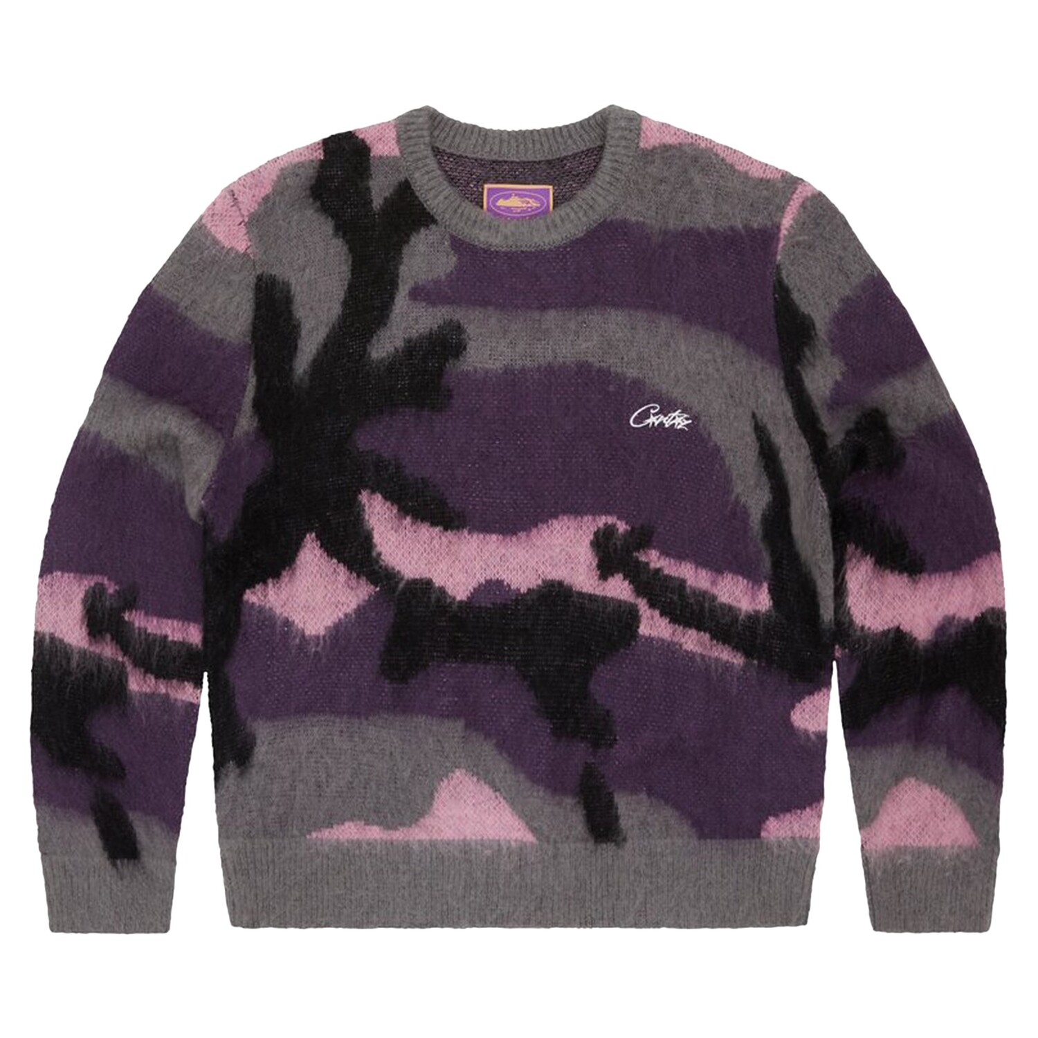 

Вязаный свитер Corteiz из мохера Sakura Camo