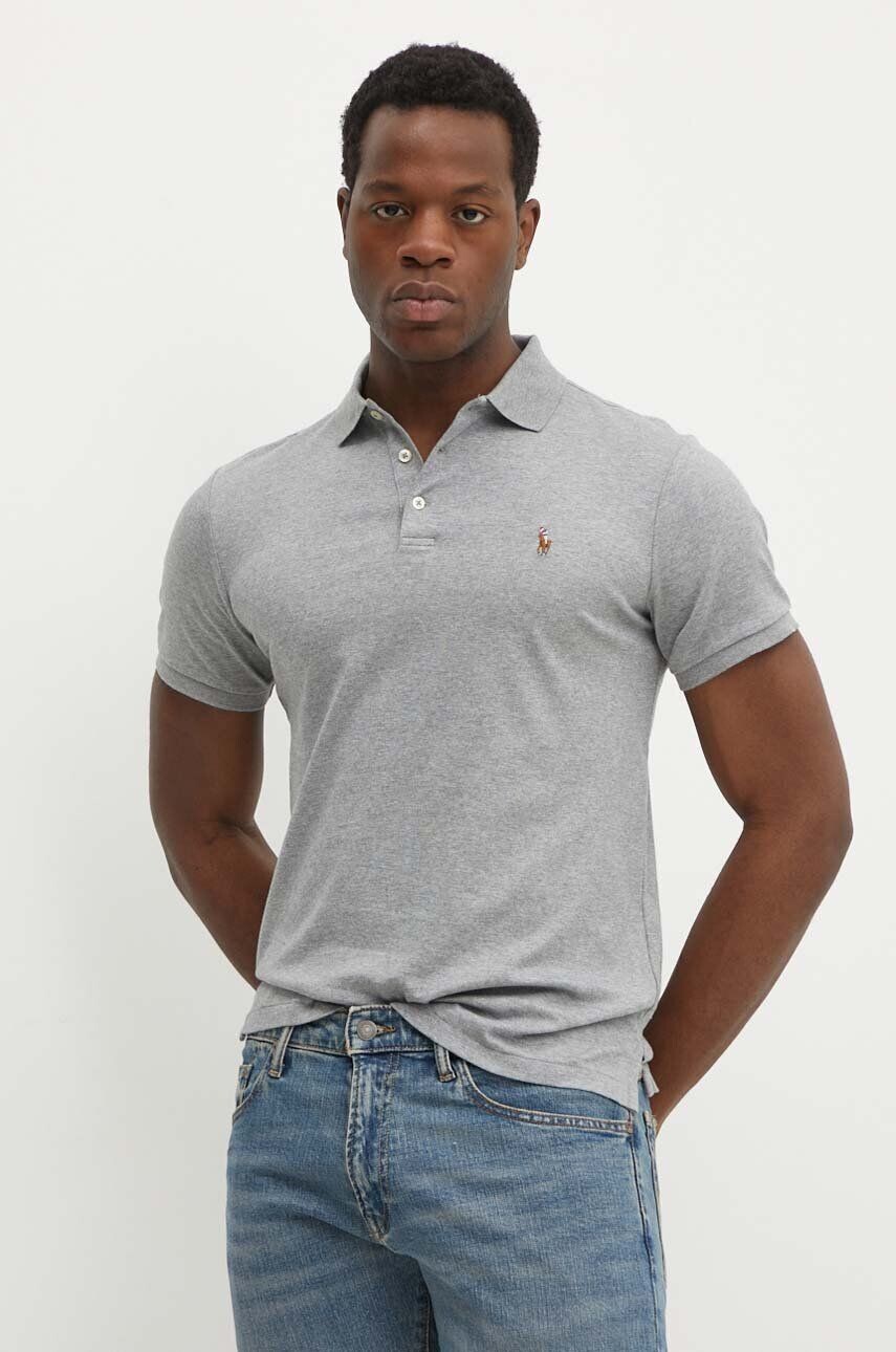 

Хлопковое поло Polo Ralph Lauren, серый