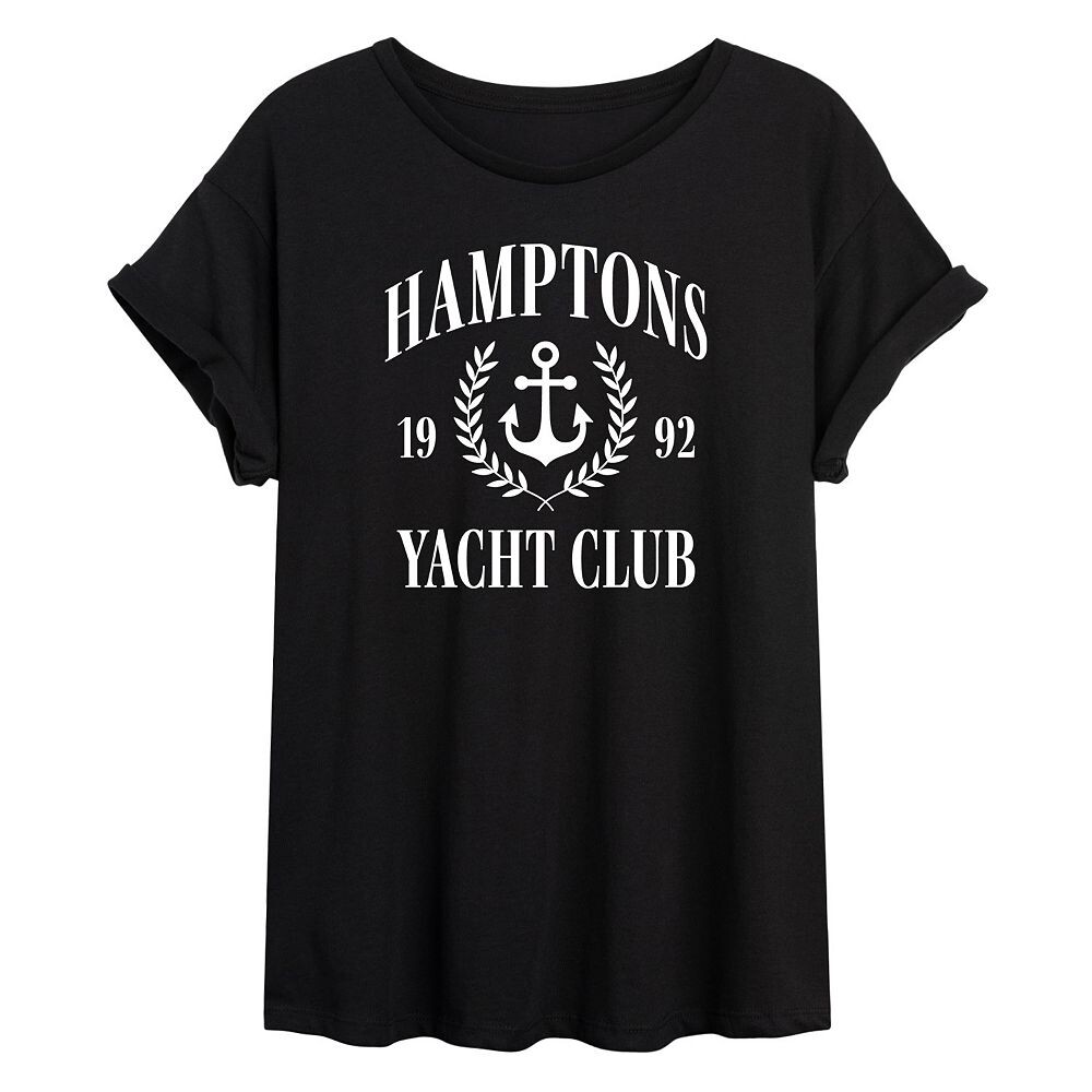 

Футболка большого размера Junior's Hamptons Yacht Club Licensed Character, черный