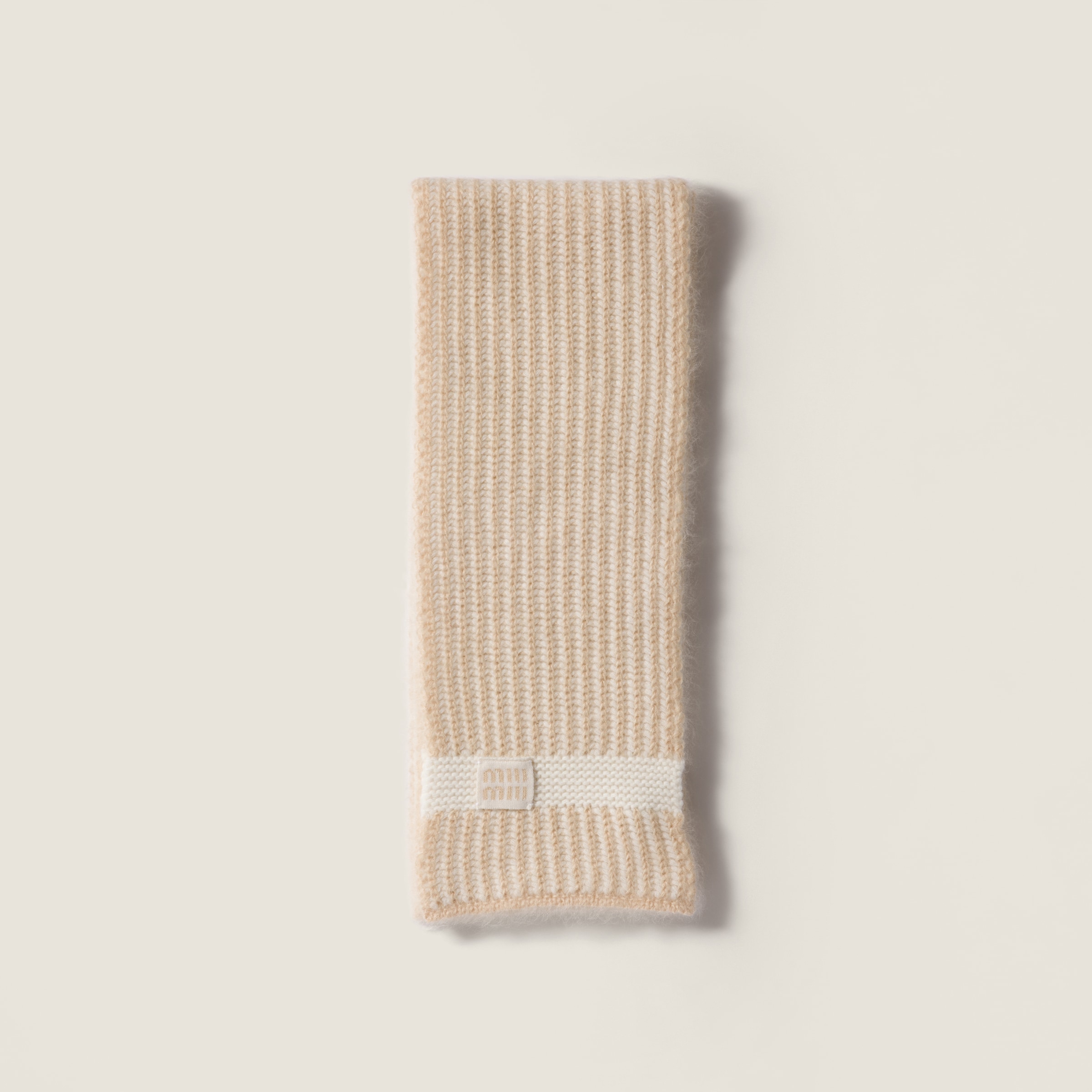 

Вязаный шарф MIU MIU, песочный бежевый