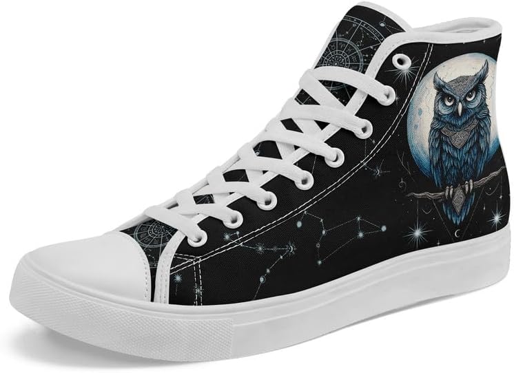 

Стильные унисекс кроссовки на высокой подошве из холста с рисунком лесных животных для мужчин, удобная повседневная обувь на шнуровке для женщин Awsole, белый/черный/синий/бежевый