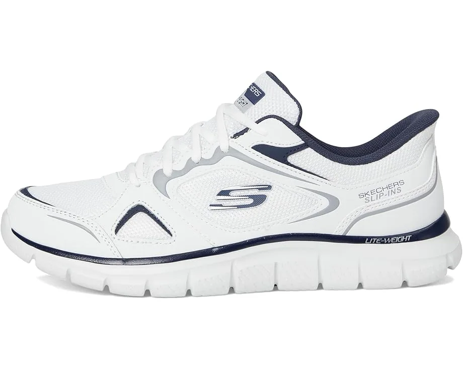 Кроссовки SKECHERS Track Ezral Hands Free Slip-in, White/Navy — фото 4