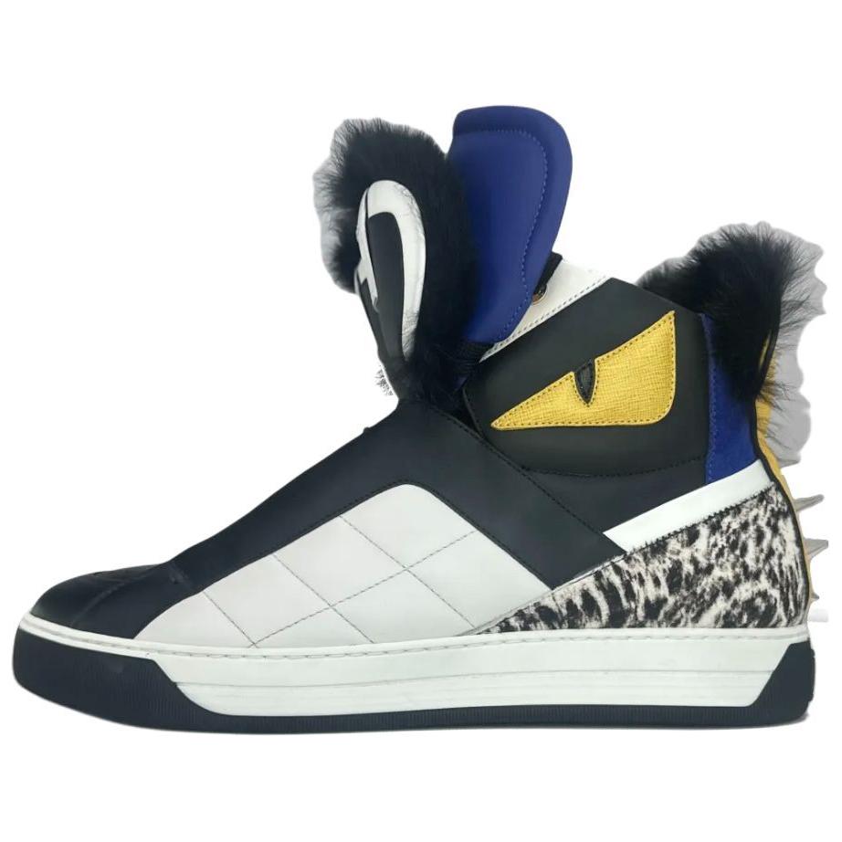 

FENDI Высокие кроссовки для скейтбординга Red Eye, мужские, черные, белые, желтые