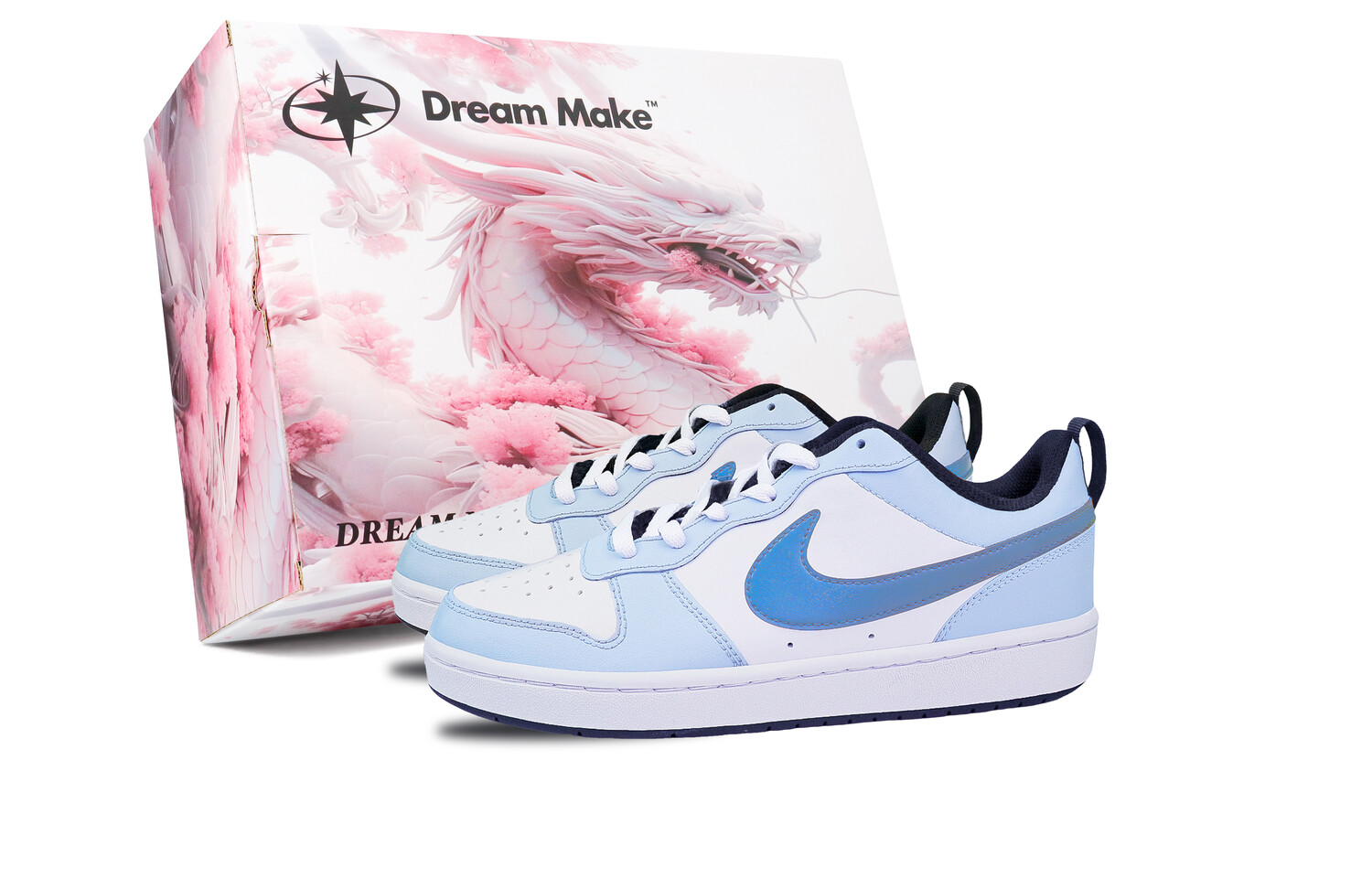 

Кроссовки Nike Court Borough Kids' Skateboarding Shoes Grade School, синий/белый