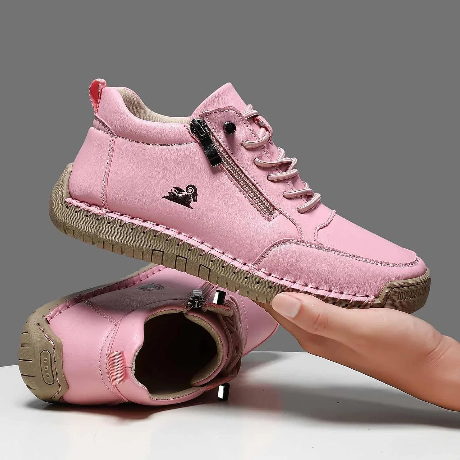 Обувь для ходьбы босиком унисекс кожаная износостойкая Generisch, B02 Pink — фото 3