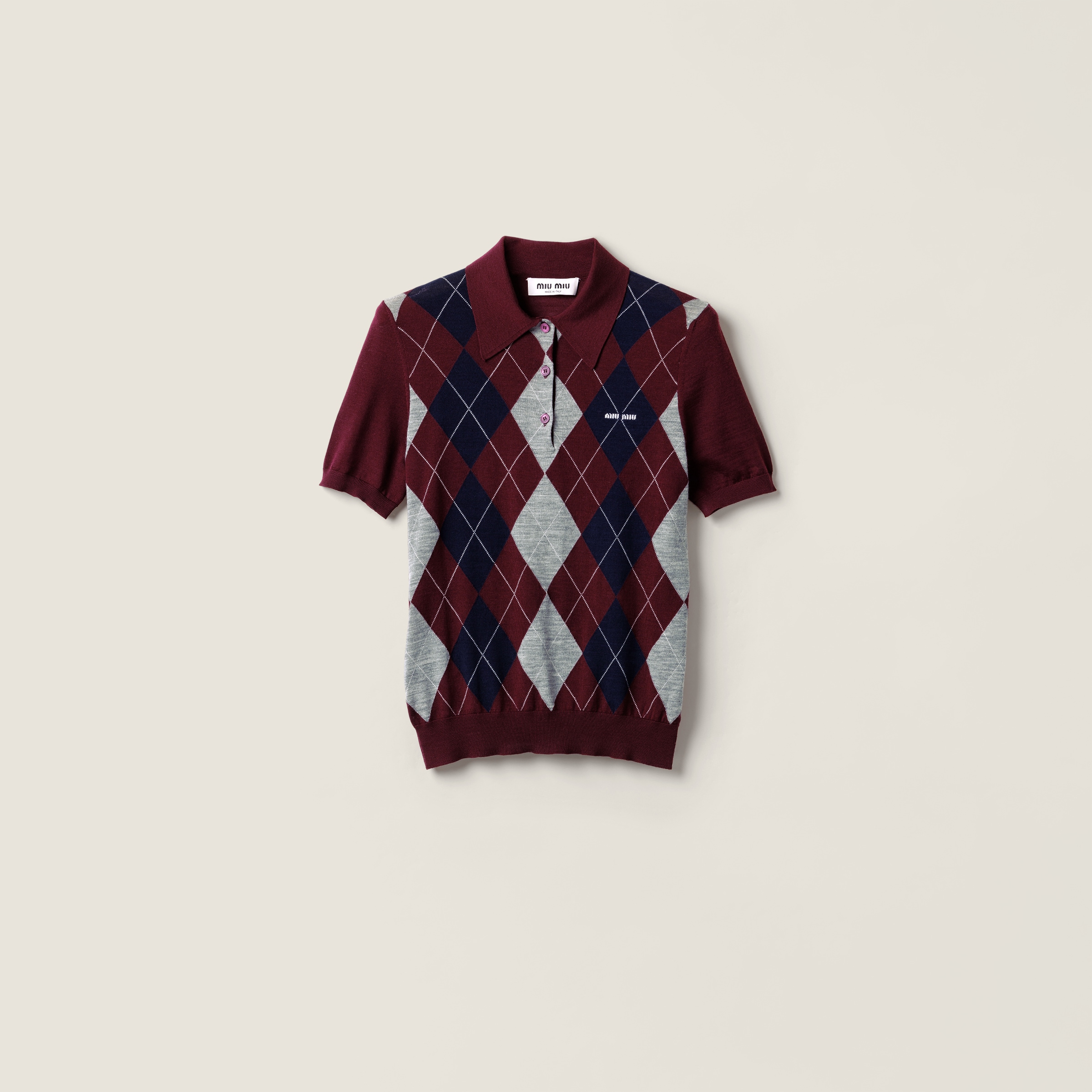 

Поло из шерсти MIU MIU, бордовый