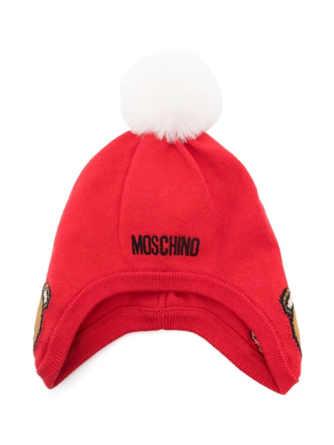 

Moschino Kids шапочка с помпонами, красный