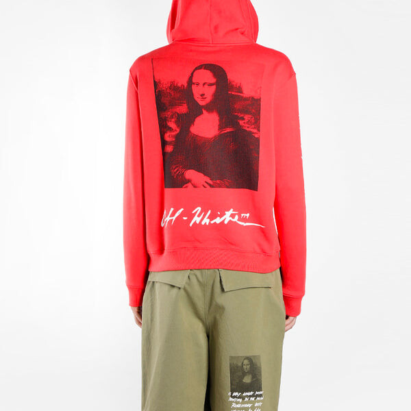 Толстовка men's mona lisa printing loose fit red Off-White, красный — фото 3